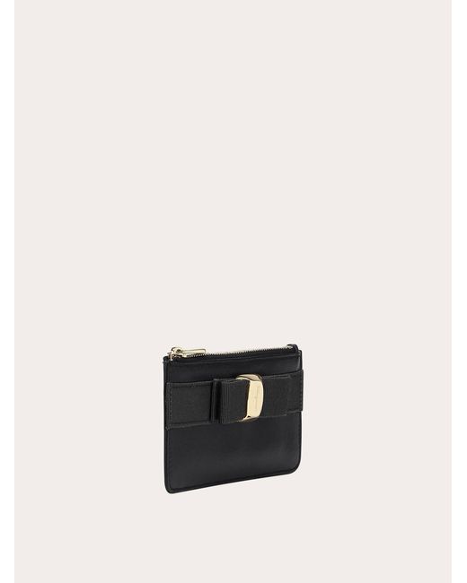 Ferragamo White Vara Bow Credit Card Holder