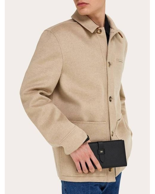 Ferragamo Black Gancini Document Holder for men