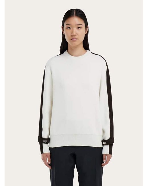 Ferragamo Natural Crewneck Sweater