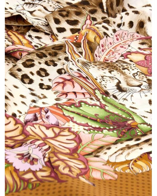 Ferragamo White Cheetahs Print Silk Bandeau