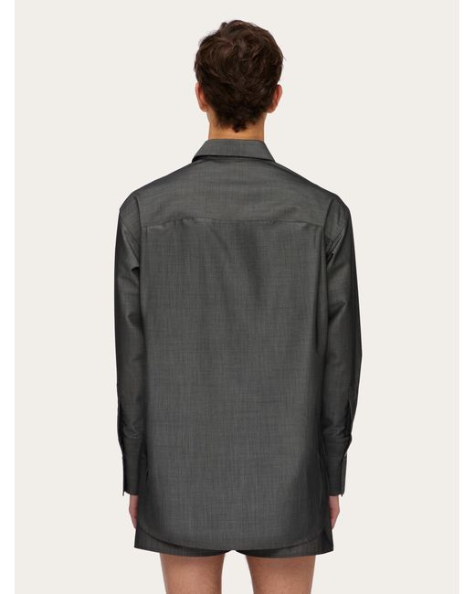 Camicia in seta e mohair di Ferragamo in Gray da Uomo