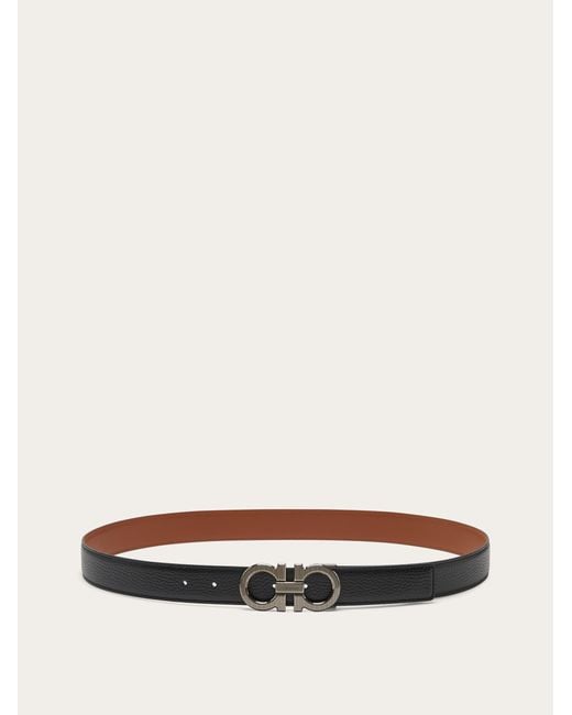 Ferragamo White Reversible And Adjustable Gancini Belt for men