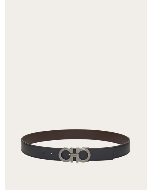 Ferragamo White Reversible And Adjustable Gancini Belt for men
