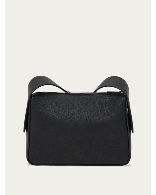 Ferragamo Black Utility Crossbody Bag With Hug Buckle for men