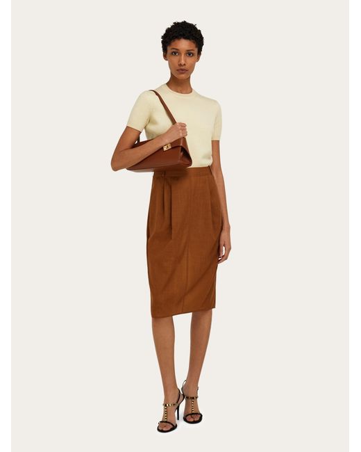 Ferragamo Brown Hug East-West Shoulder Bag