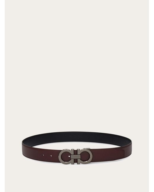 Ferragamo Brown Reversible And Adjustable Gancini Belt for men