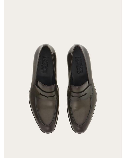 Ferragamo White Tramezza Penny Loafer .5 for men
