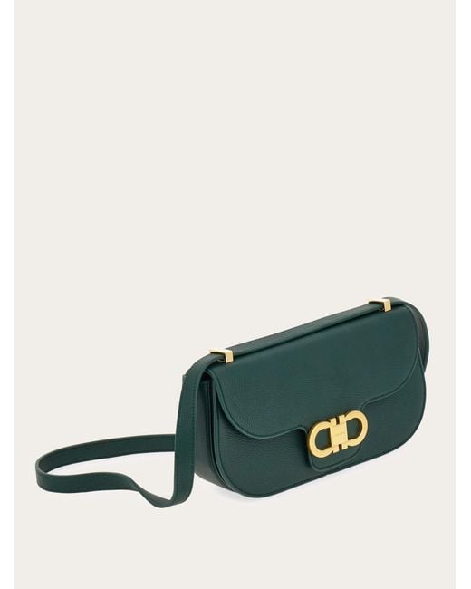 Donna Mini Borsa A Tracolla Double Gancini di Ferragamo in Green