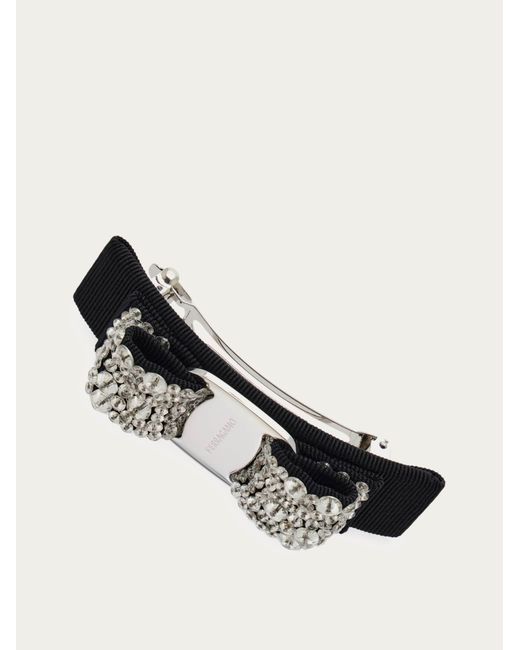 Ferragamo White Vara Bow Hairclip