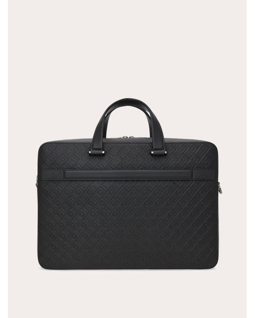 Ferragamo Black Monogram Briefcase for men