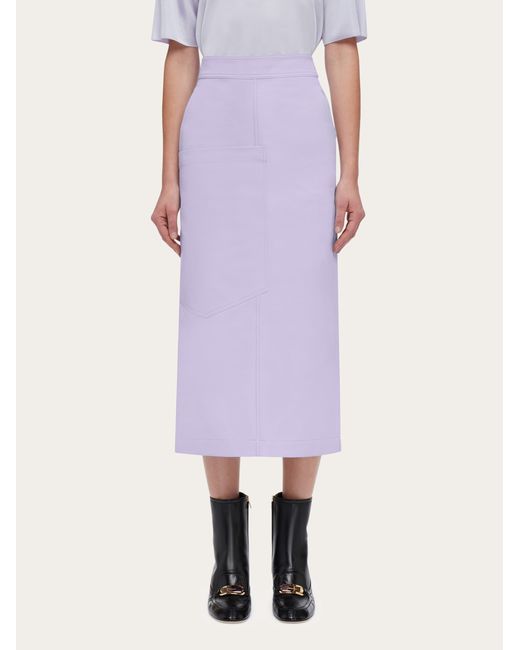 Ferragamo Purple Midi Skirt