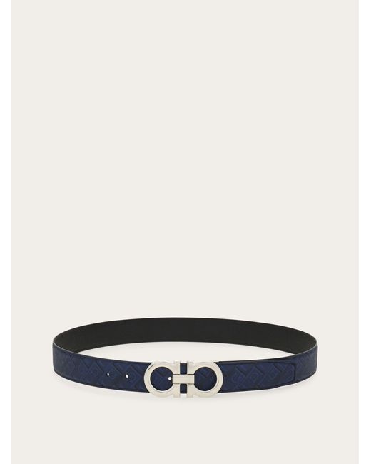 Ferragamo White Reversible And Adjustable Gancini Belt for men