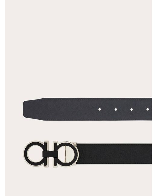 Ferragamo White Reversible And Adjustable Gancini Belt for men