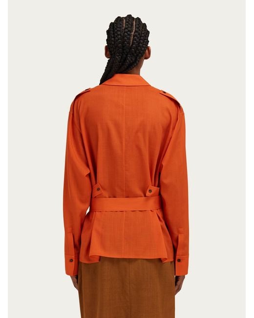 Ferragamo Orange Deconstructed Blazer