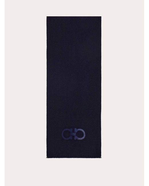 Ferragamo Blue Jacquard Scarf