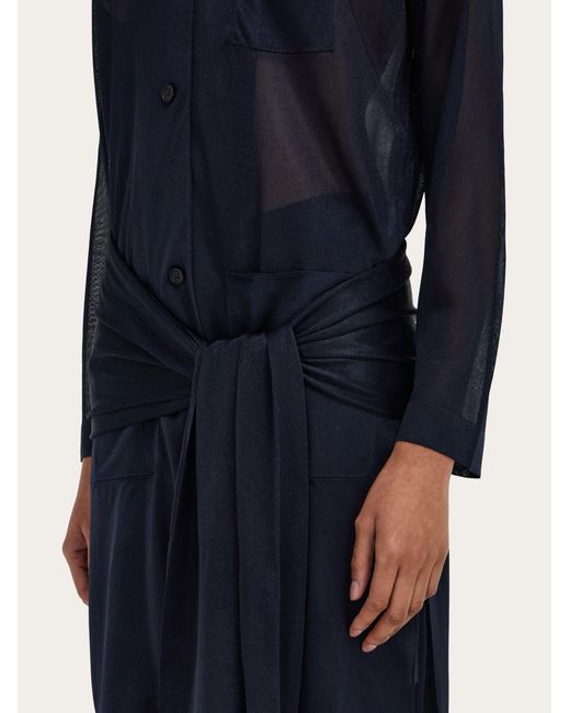 Ferragamo Blue Jersey Duster