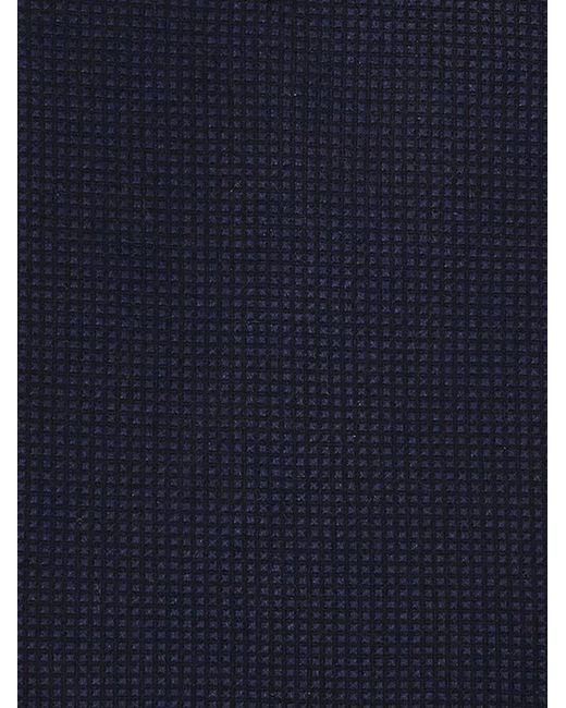 Ferragamo Blue Cotton And Silk Piquet Tie for men