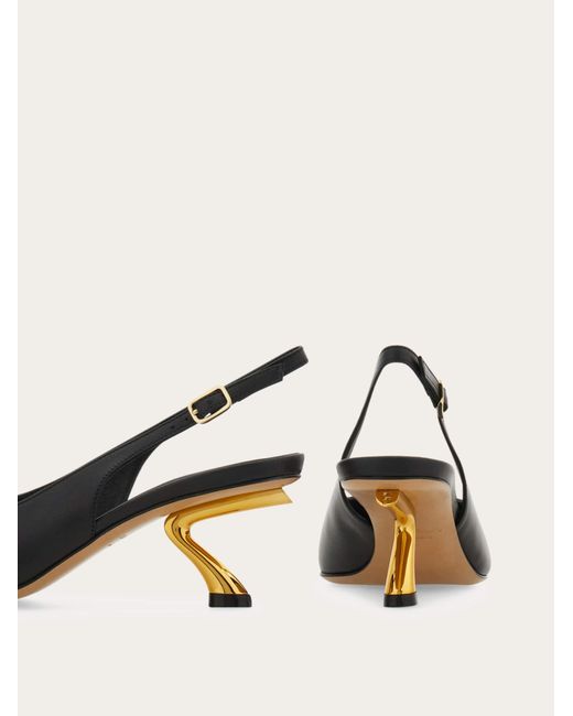 Ferragamo Natural S-Shaped Heel Slingback
