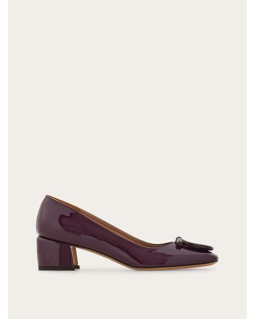 Ferragamo Purple Maxi Gancini Pump .5