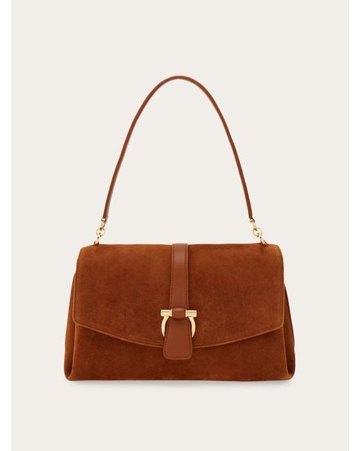 Ferragamo Brown Mia Shoulder Bag (S)
