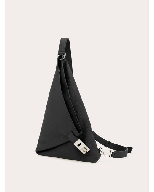 Ferragamo Black Hug Buckle Slingbag (M) for men