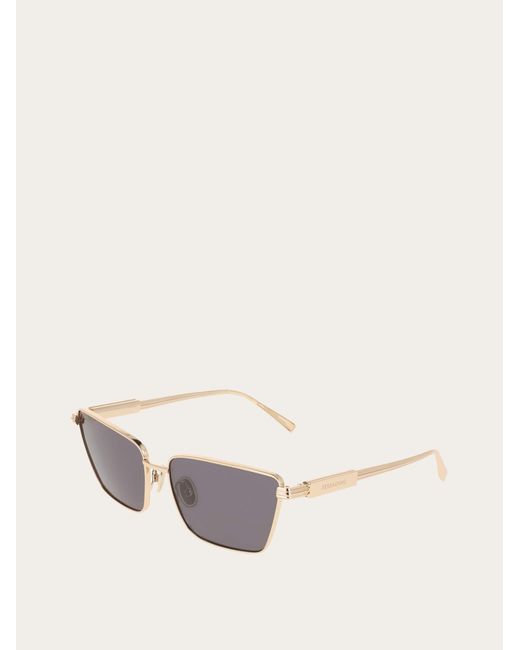 Ferragamo White Butterfly Frame Sunglasses