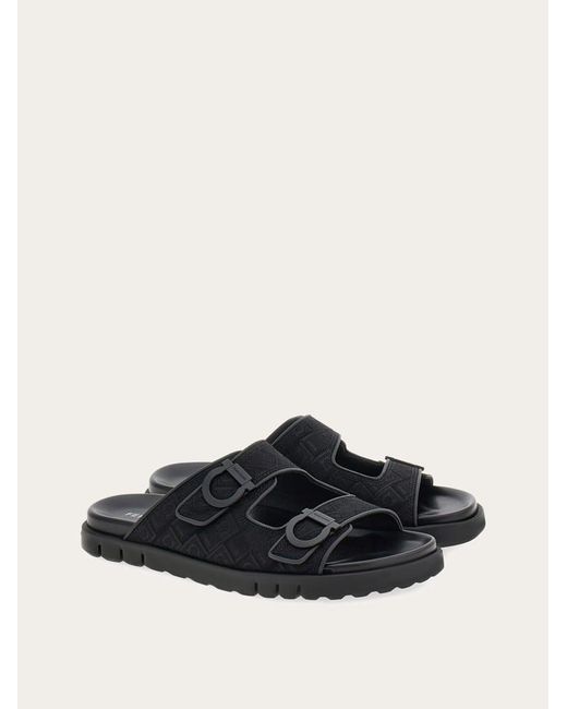Ferragamo Black Double-Strap Sandal for men