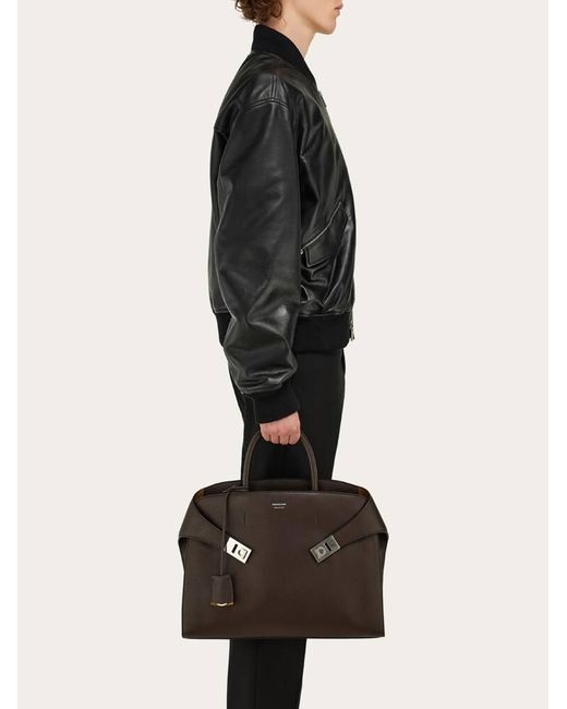 Ferragamo Black Hug Briefcase for men