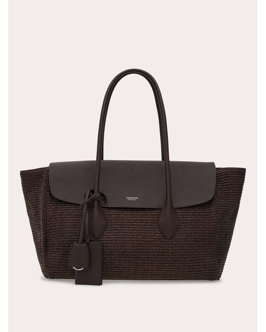 Ferragamo Black East-West Tote Bag (L)