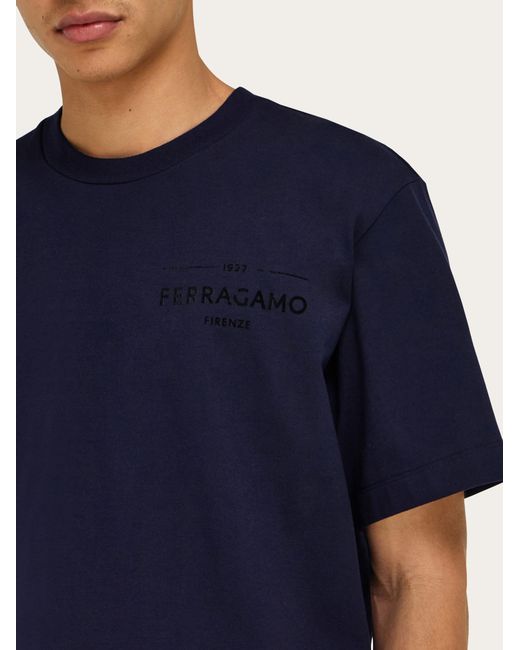 Ferragamo Blue Logo T-Shirt for men