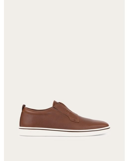 Ferragamo Brown Derby Slip-On .5 for men
