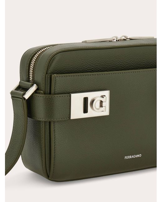Ferragamo Green Hug Buckle Messenger Bag for men