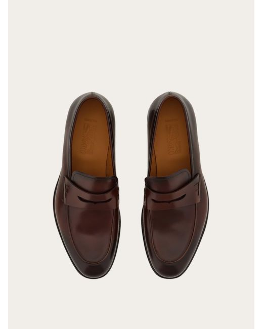 Ferragamo Brown Tramezza Penny Loafer for men