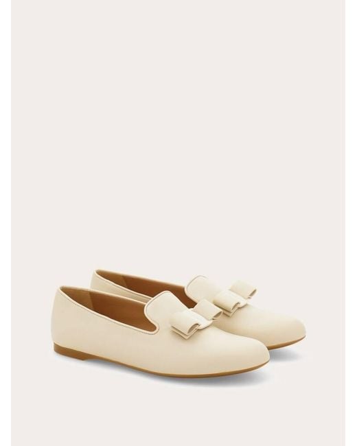 Ferragamo Natural Vara Bow Loafer
