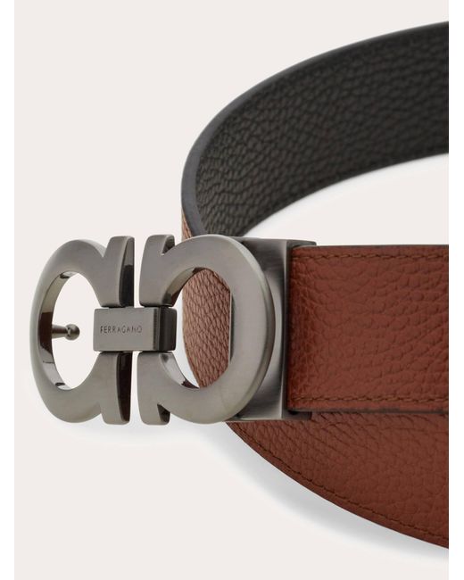 Ferragamo White Reversible And Adjustable Gancini Belt for men