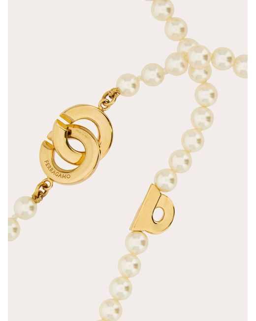 Ferragamo Natural Double Strand Necklace With Pearls