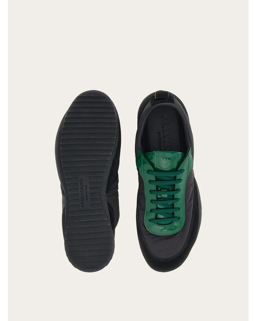 Ferragamo Black Herren Sneaker Mit Lackleder-Details Größe .5