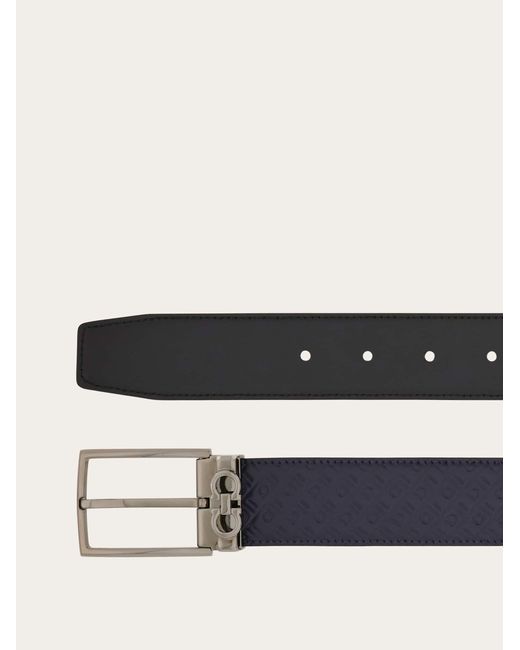Ferragamo White Reversible And Adjustable Gancini Belt for men
