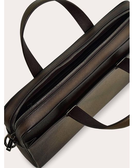 Ferragamo Black Gancini Briefcase for men