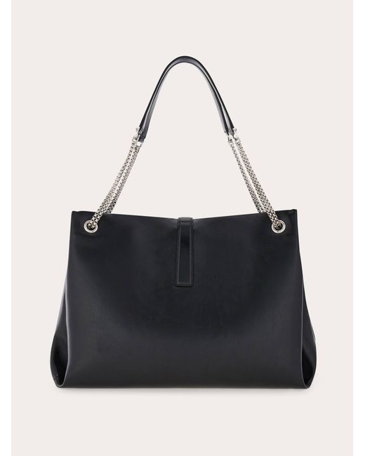 Ferragamo Black Mia Tote Bag (L)
