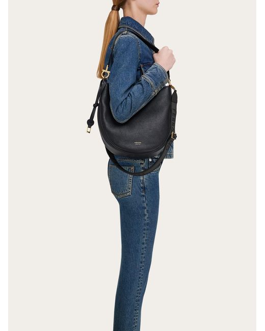Ferragamo Black Hobo Bag (M)