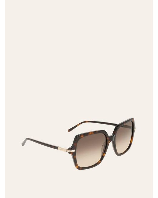 Ferragamo Pink Square Frame Sunglasses