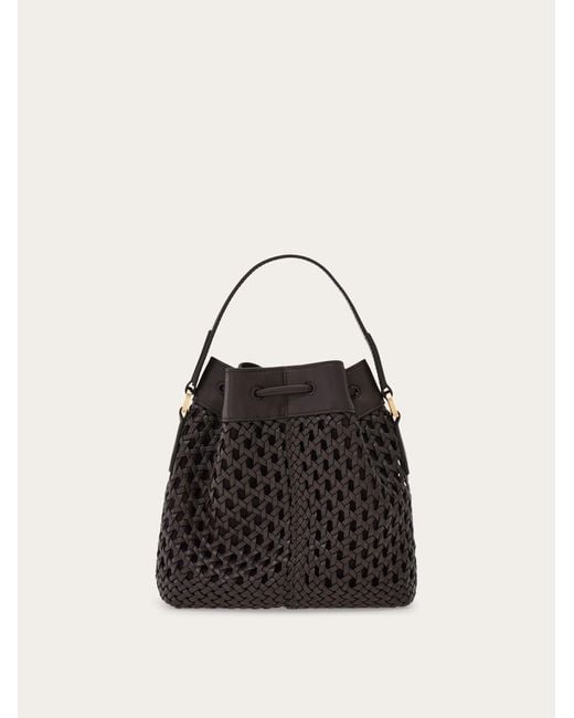 Ferragamo Black Multipocket Bucket Bag