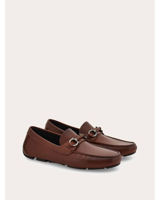 Ferragamo Brown Gancini Ornament Driver .5 for men