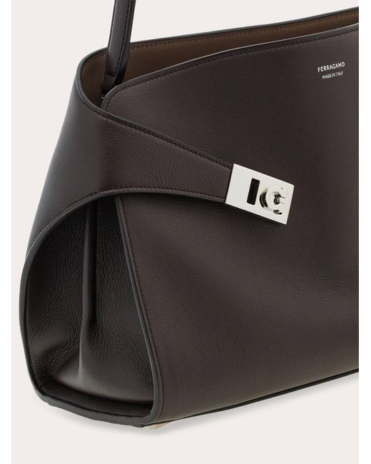 Ferragamo Black Hug Soft Shoulder Bag (M)