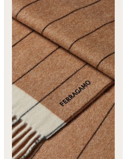 Ferragamo Natural Mixed Cashmere Scarf for men