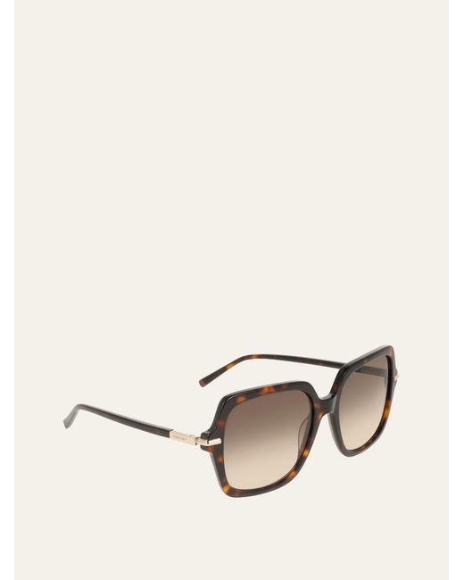 Ferragamo Pink Square Frame Sunglasses