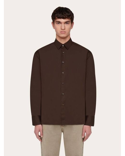 Ferragamo Brown Long Sleeved Shirt for men