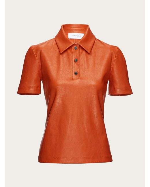 Nappa polo shirt Ferragamo en coloris Orange