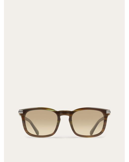 Ferragamo Natural Rectangular Frame Sunglasses for men